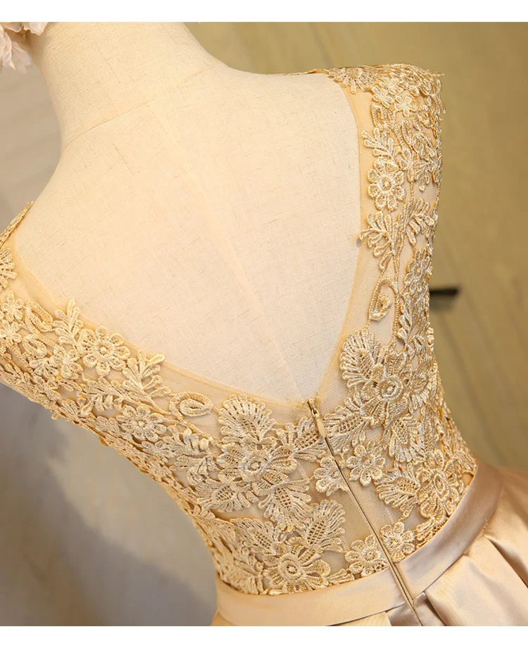 Vestido madrinha2019 новые кружевные и атласные трапециевидные розовые, красные, золотые короткие платья для невесты Дешевые Гость платье