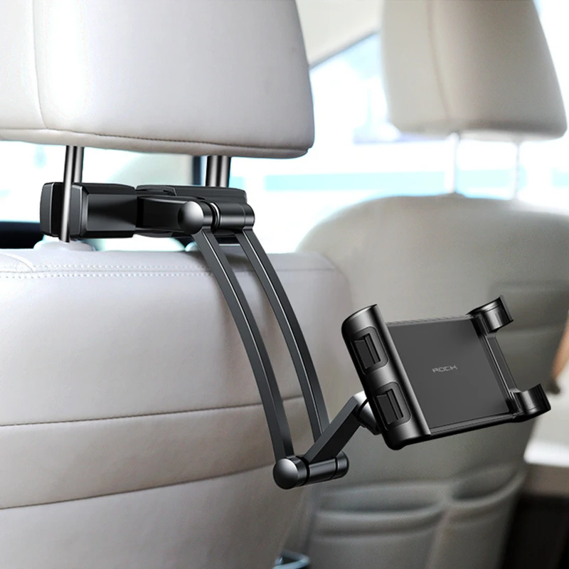 de teléfono montado en el reposacabezas coche para niños, soporte de tableta para el respaldo del asiento con abrazadera ajustable en ángulo, accesorios para el Interior del coche|Soporte universal de
