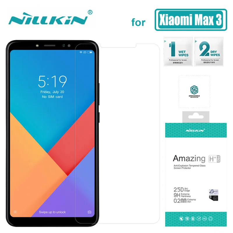 Xiaomi Max 3 стекло Nillkin закаленное Max3 защита экрана 9H + Pro Nilkin для Mi ультратонкое 2.5D