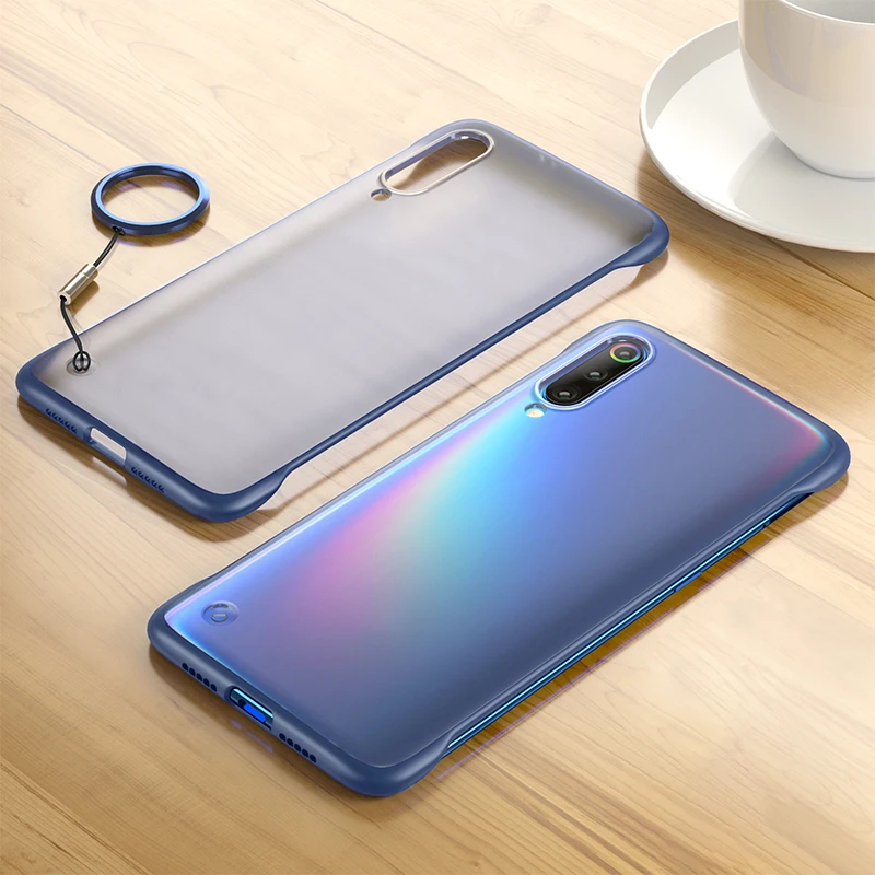 

Frameless Case For huawei p30 pro lite Rimless Borderless Case on honor 20 p30pro p 30 honor20 Matte Hard Phone Cover With Rope