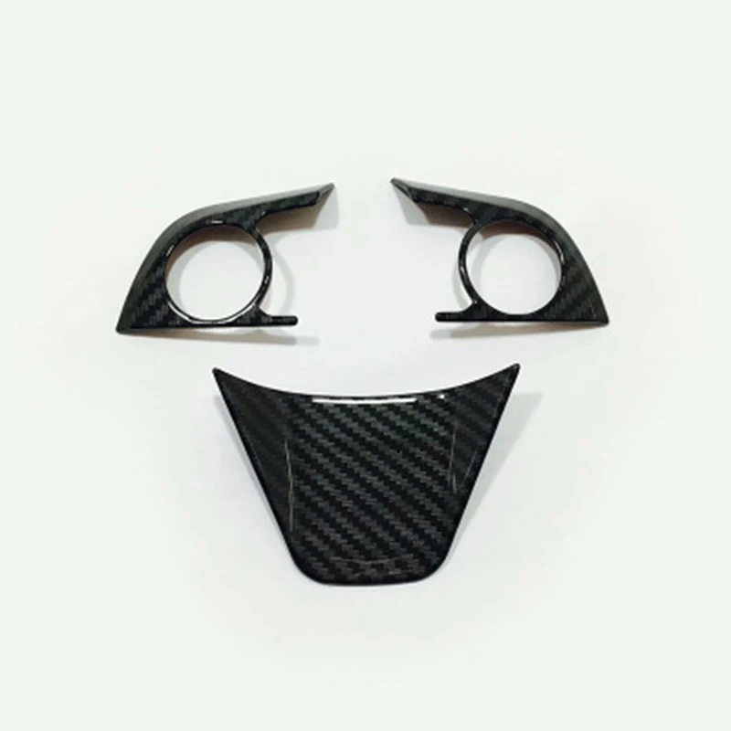 

Carbon Fiber Style Steering Wheel Trim 3Pcs For 2019 Toyota Corolla Hatchback~