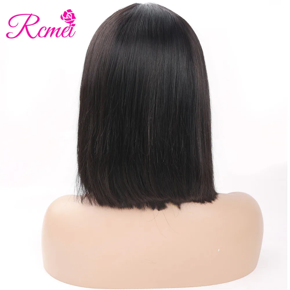 

Rcmei Brazilian Straight 13*4 Lace Frontal Closure 100% Human Hair Wigs For Black Women Natural Color Non-Remy Hair Extensions