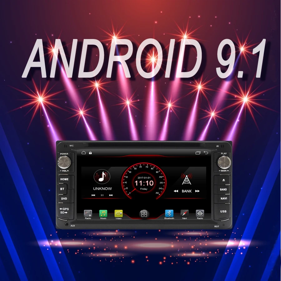 cheap car multimedia Player Android 9.1 Car GPS Bluetooth stereo fit for TOYOTA COROLLA HILUX 01 11 recorder DVD autoradio Head Unit