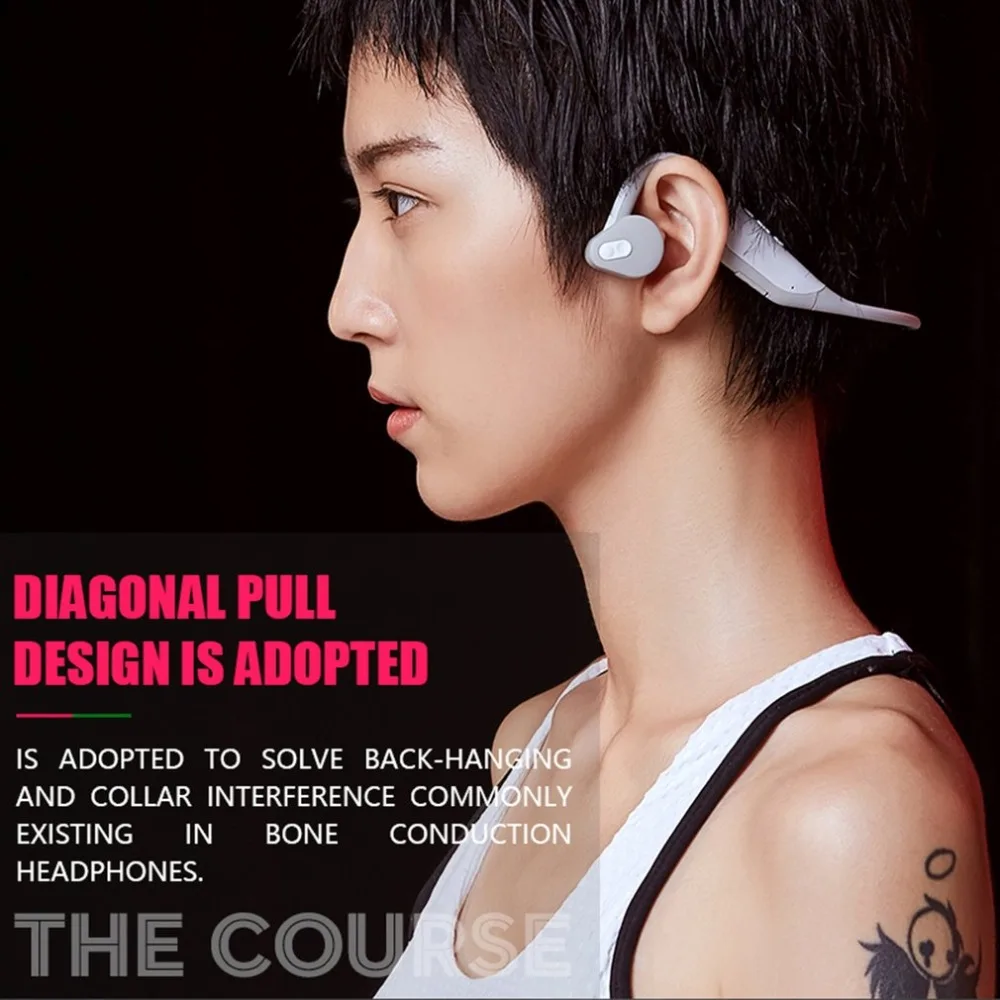 

balck Bone Conduction waterproof wireless Bluetooth Headphone schoolers bone garnish hanphone dustproof earphone for sport cool