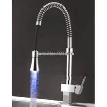 X8381K2-Роскошные бортике хромированная отделка латунный материал кухонного светодиодного миксера