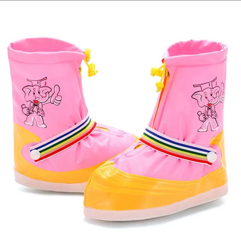 Детские Многоразовые Чехлы для обуви С Рисунком Слона; водонепроницаемые резиновые сапоги с противоскользящим покрытием; детская водонепроницаемая обувь для улицы