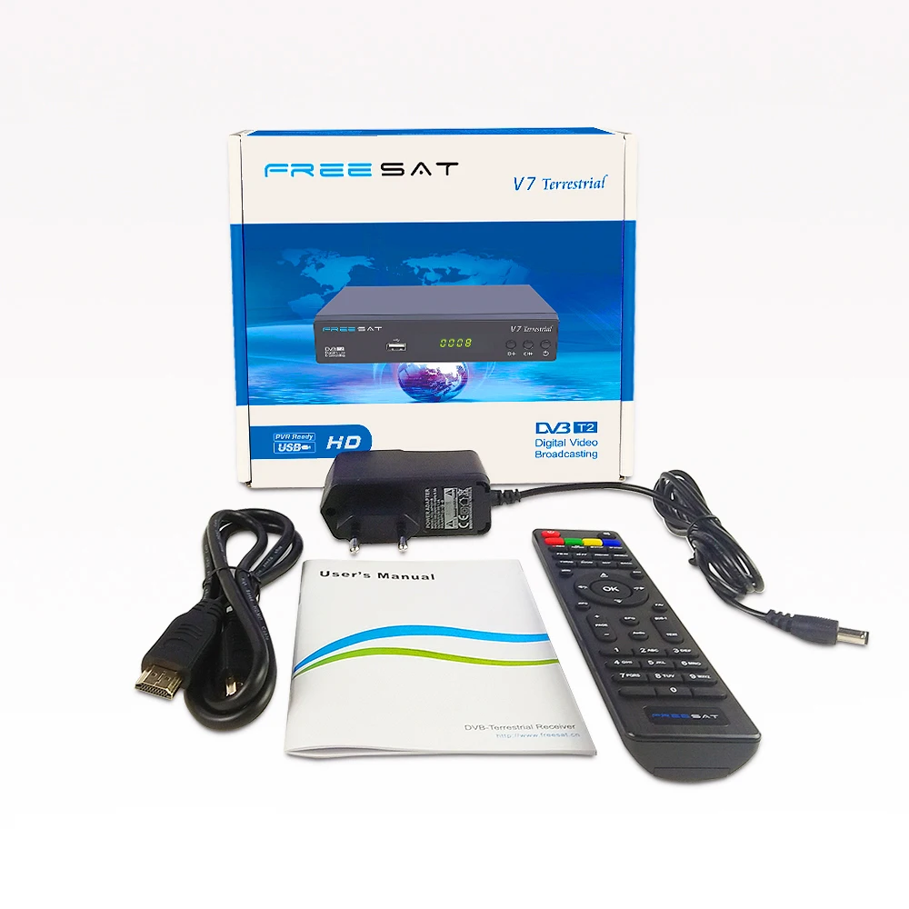 Freesat V7 dvb-t2 Terrestrial hd Digital tv satellite decoder digital receiver DVB-T2 full HD optional dvb t2 set top box