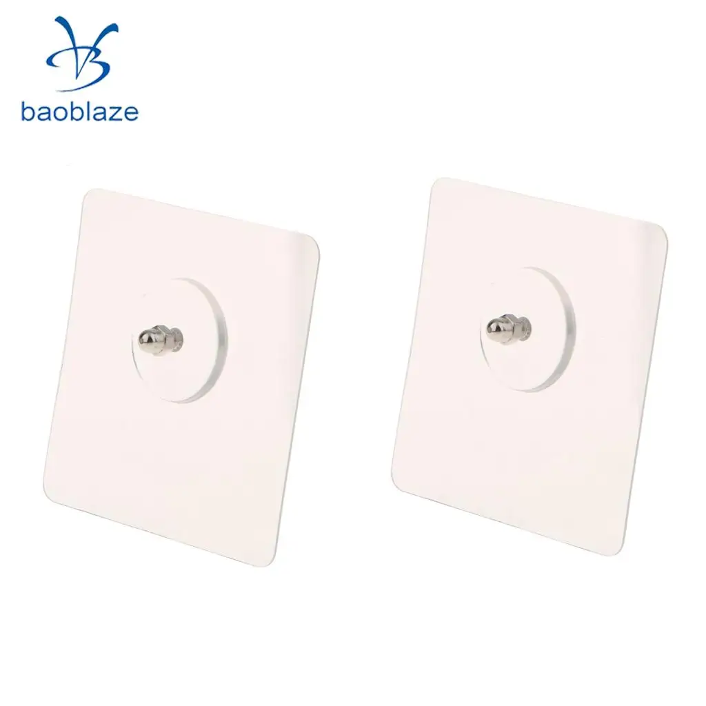 2pcs Self Adhesive No Drilling No Trace Hanging Nails Heavy Duty Shelf Supporter Seamless Kitchen Wall Sticky Hook