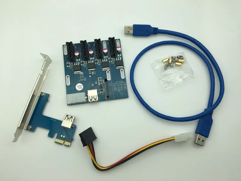 Новая карта aad PCIe от 1 до 4 PCI express 1X слот переходная Mini ITX к внешнему слота PCI-E