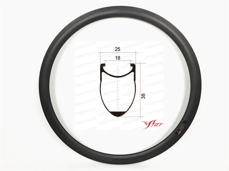 Perfect Road UCI 38Cx20.5/23/25mm wide carbon clincher rims, 700C bicycle carbon rim for road carbon clincher wheels, 16-32H carbon rims 2