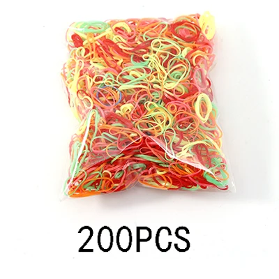 Colour 15 200/1000 шт милые цветные кольца для девочек, Одноразовые эластичные резинки для волос, резинка для хвоста, резинки для волос, Детские аксессуары для волос - Цвет: Colour 15