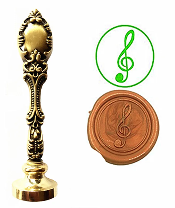 musical note Custom Logo Luxury Vintage Wax Seal Stamps Kit Wedding Invitation Sealing | Канцтовары для офиса и дома