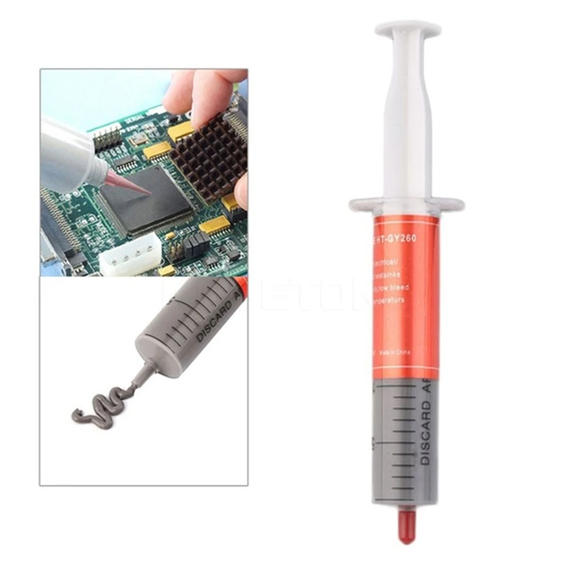 

29g Syringe Thermal Grease Gray for PC CPU Chip Heatsink Paste Conductive Compound ABS Cooling Radiator Cooler