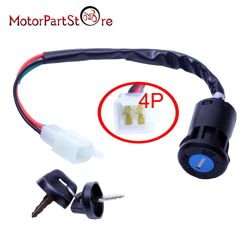

4 pin wires Ignition Switch Key for 50cc 70cc 90cc 110cc 125cc Super Pocket Dirt Bike ATV TaoTao Sunl Roketa Chinese