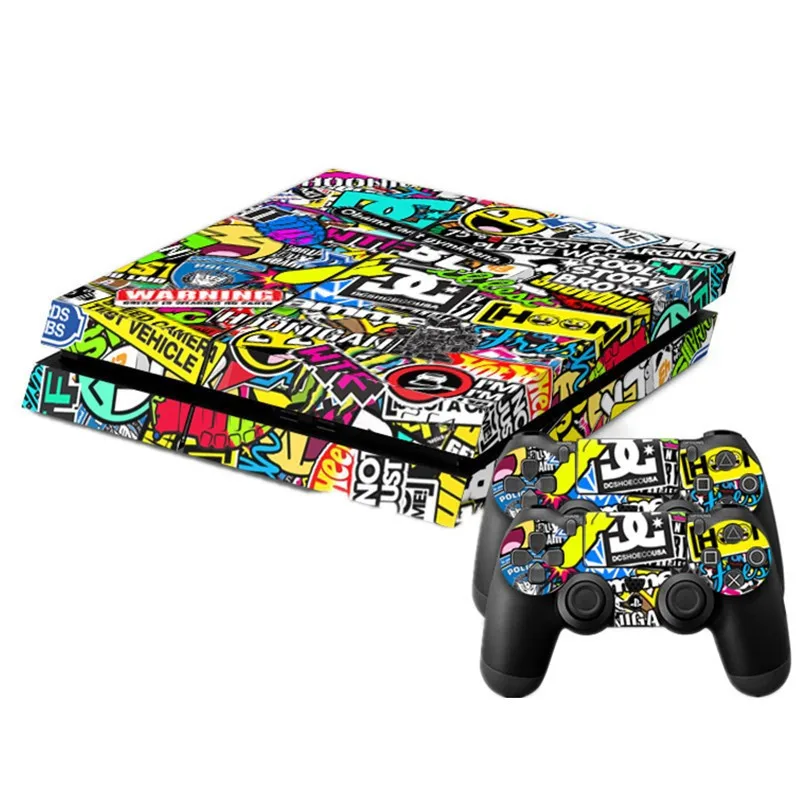 На заказ STICKERBOMB граффити наклейка консоли кожного покрова для Playstation 4 консоли наклейка для PS4 наклейки + контроллер светодиодный защитный