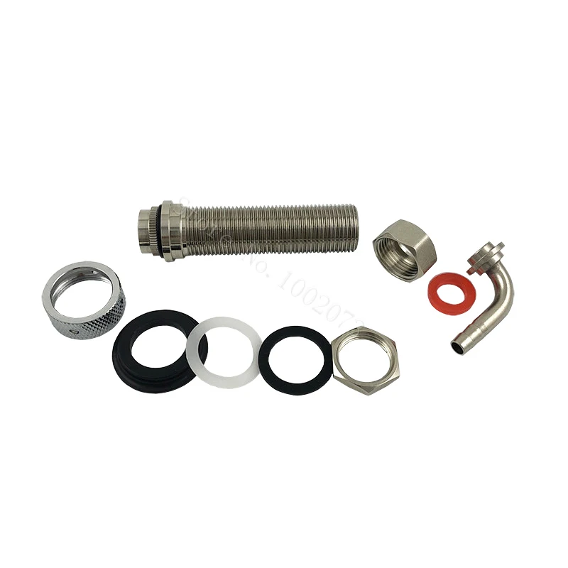 Beer Tap Faucet Shank With Nipple, Chrome Plate Brass Shank G58 for Adjustable Tap Draft Beer Dispenser Home brewing Assembly (18)