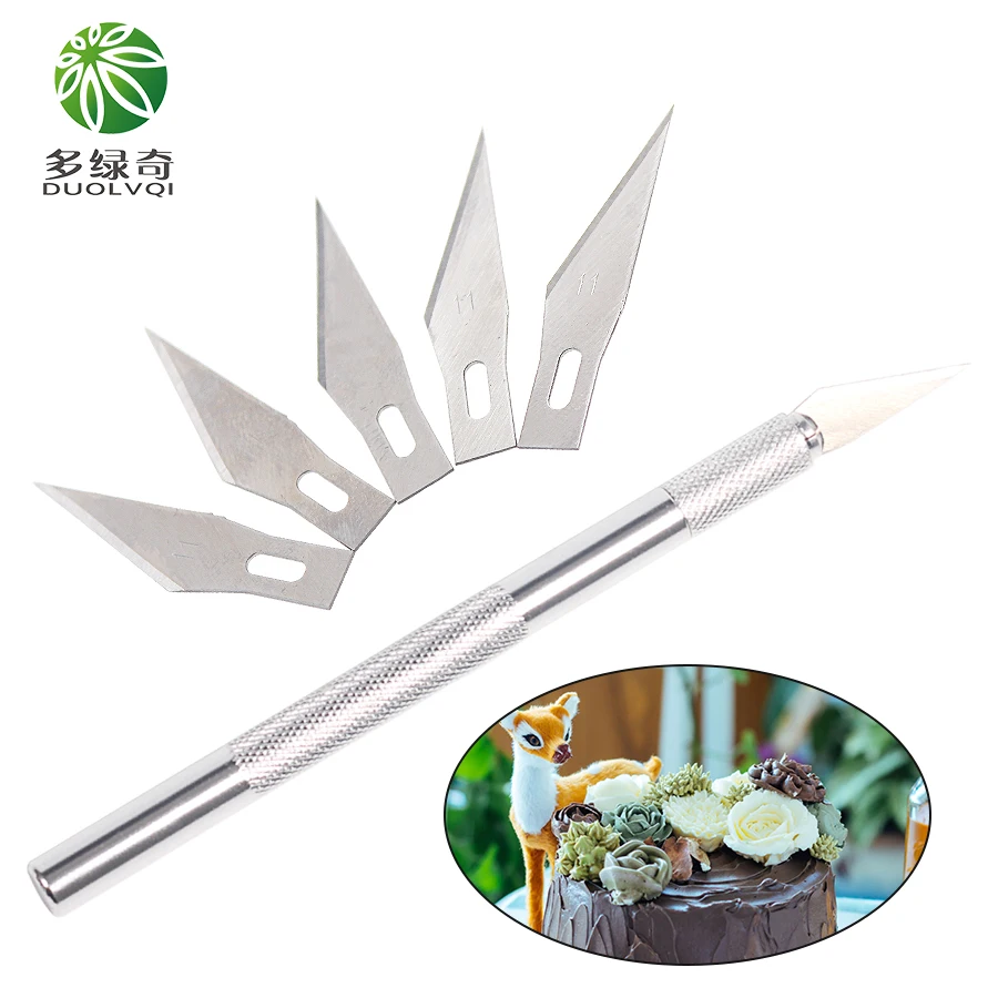 DUOLVQI 6pcs Blades /Set Fruit Sculpting Gum Paste Carving Baking