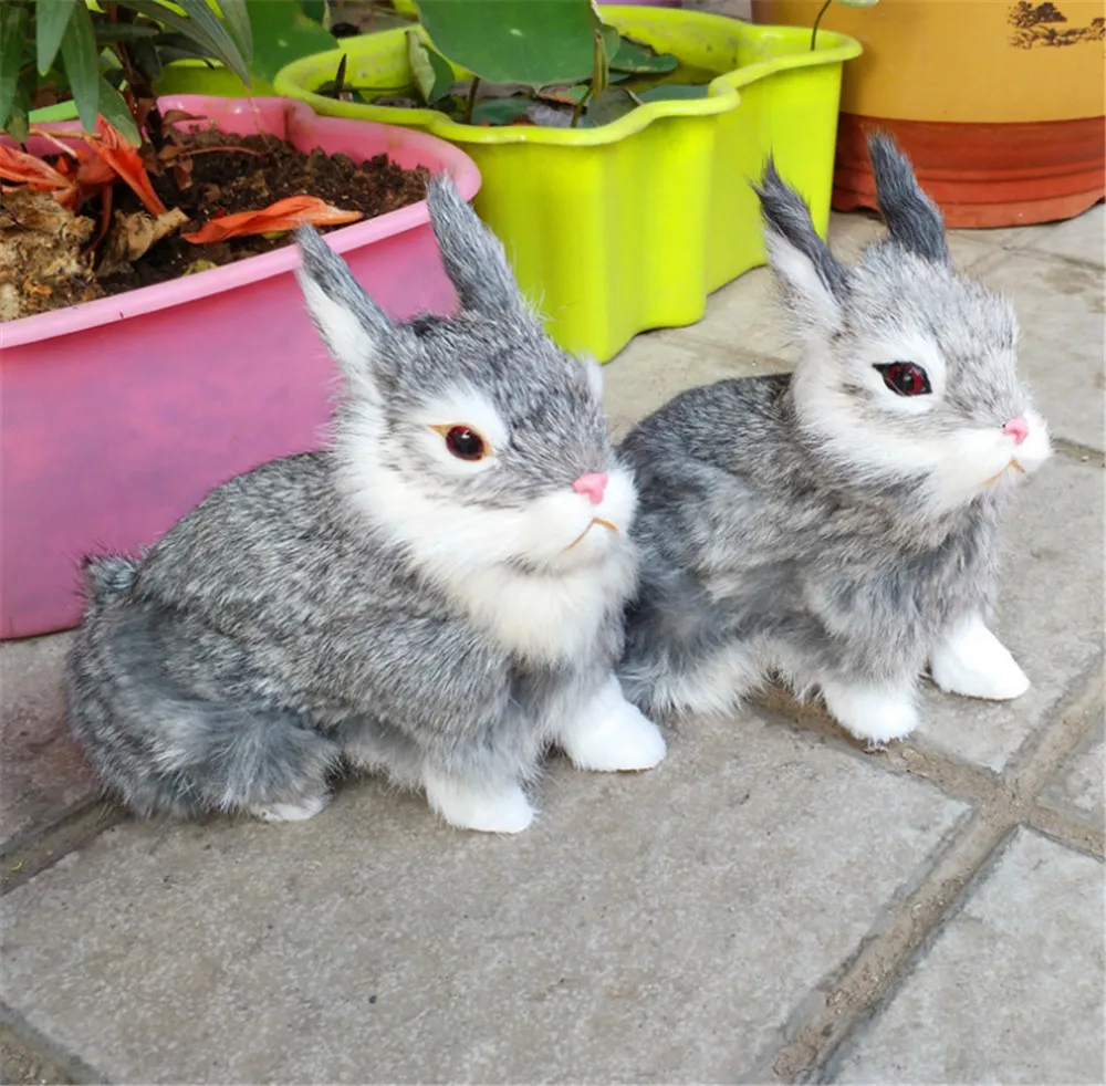 Fancytrader Simulation Animals Fox Dog Bunny Toy Made of Polyethylene and Furs Realistic Mini Doll Decoration Props 15cm13