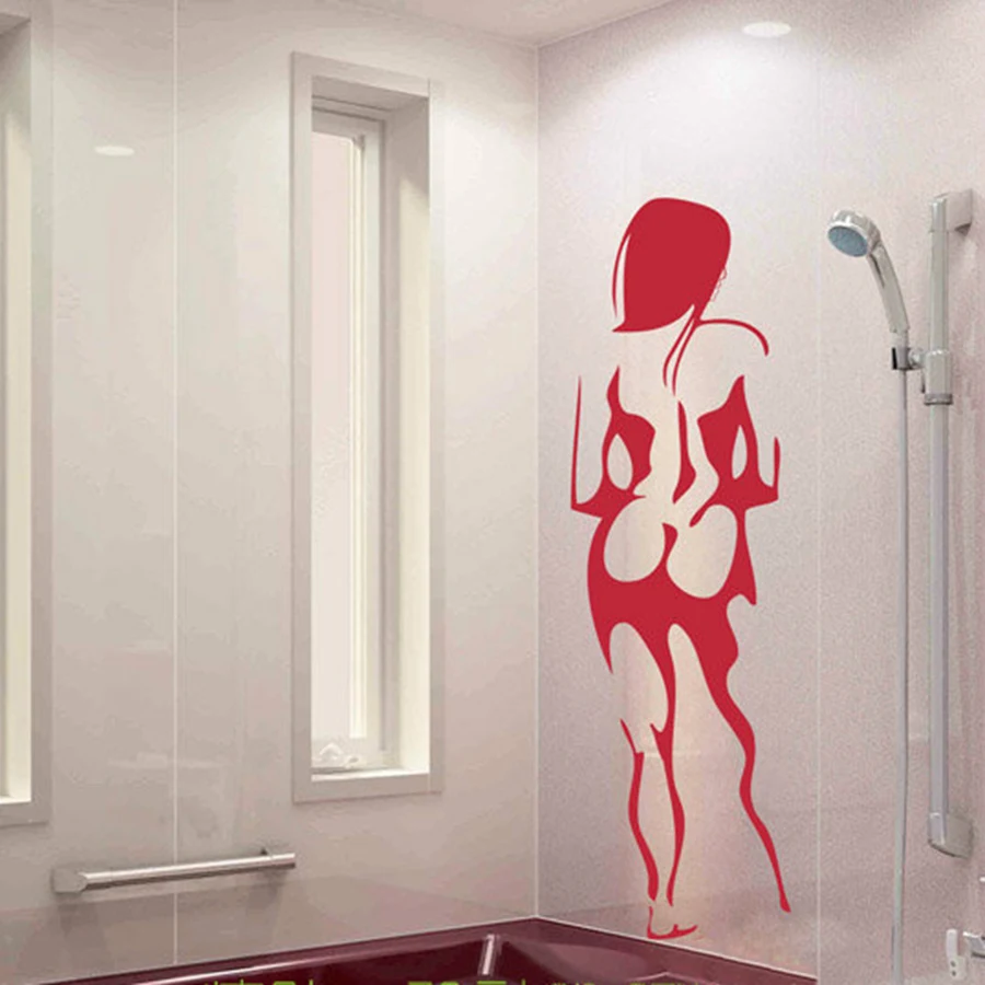 

Naked Women Portrait Waterproof Wall Decals sexy Vinyl Wall Sticker for Bathroom Glass Bar KTV Decoration