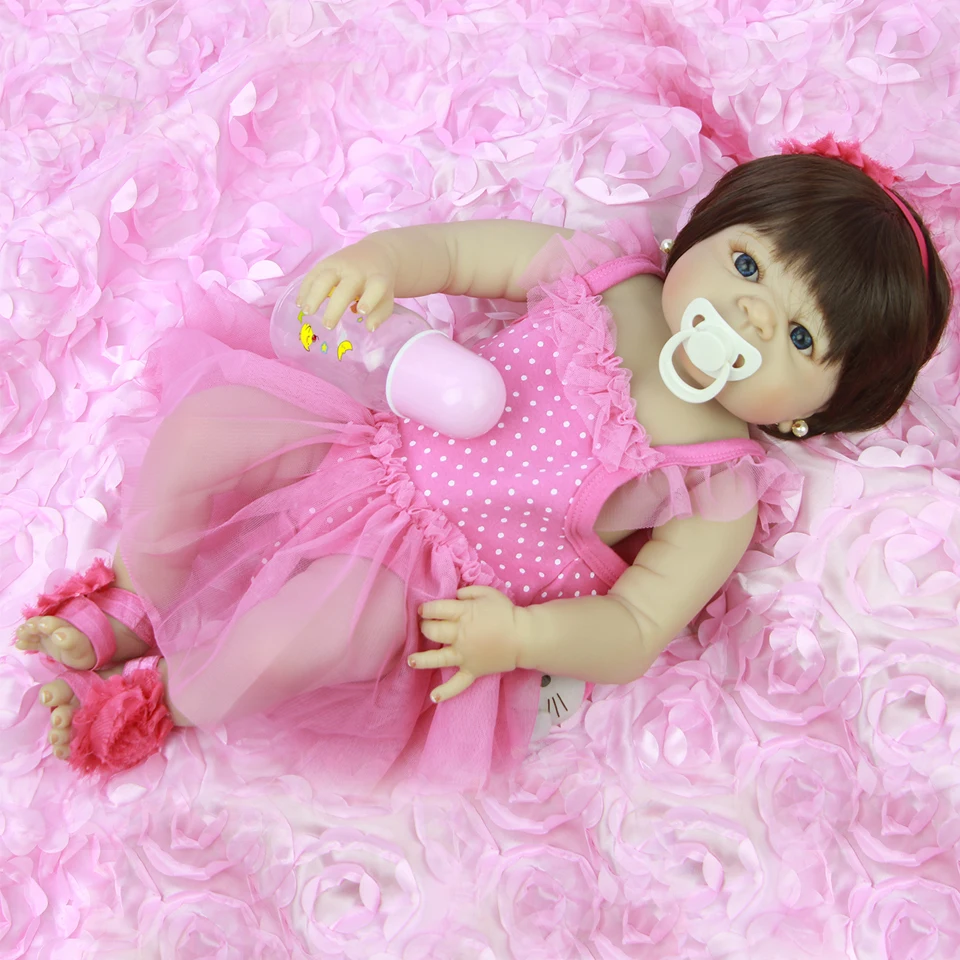 Wear Pink Dress Reborn Babies Girl 23'' Doll Realistic Princess Full