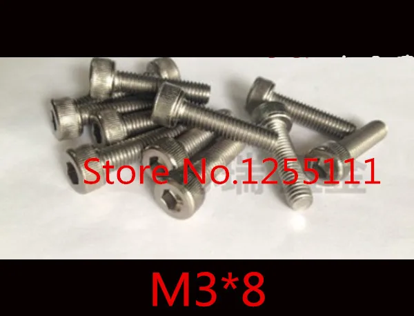 

20pcs/lot DIN912 m3*8 M3 x 8 Titanium TA2 hex socket cap head screw