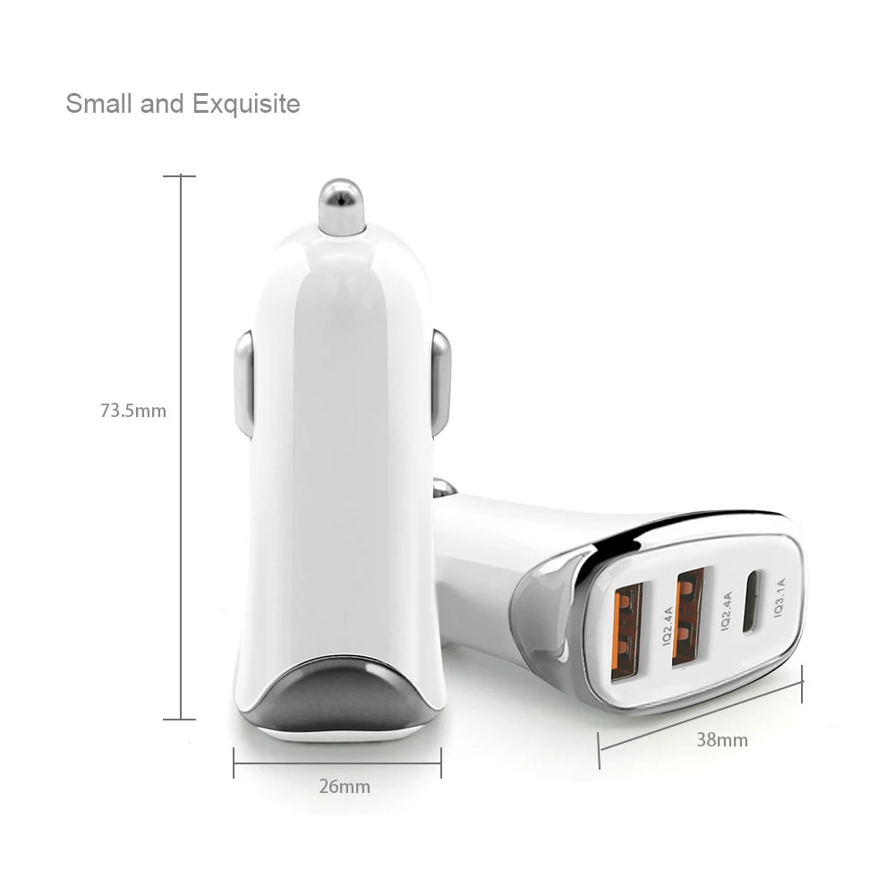 Untoom 2-في-1 شاحن سيارة USB نوع C الذكية السريع شاحن آيفون 6/7/8/X xiaomi سامسونج غالاكسي S8 سريع الهاتف المحمول شاحن