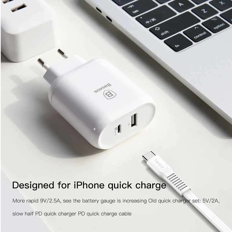 Быстрое зарядное устройство Baseus 32 Вт USB C PD для iPhone 11 Pro Max Xs type C PD 3,0 зарядное устройство для мобильного телефона Быстрая зарядка type-c PD USB зарядное устройство