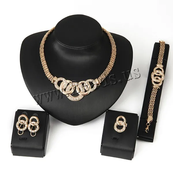 Комплект из колье серёг и браслета с золотым покрытием|necklace earrings bracelet|fashion jewelry