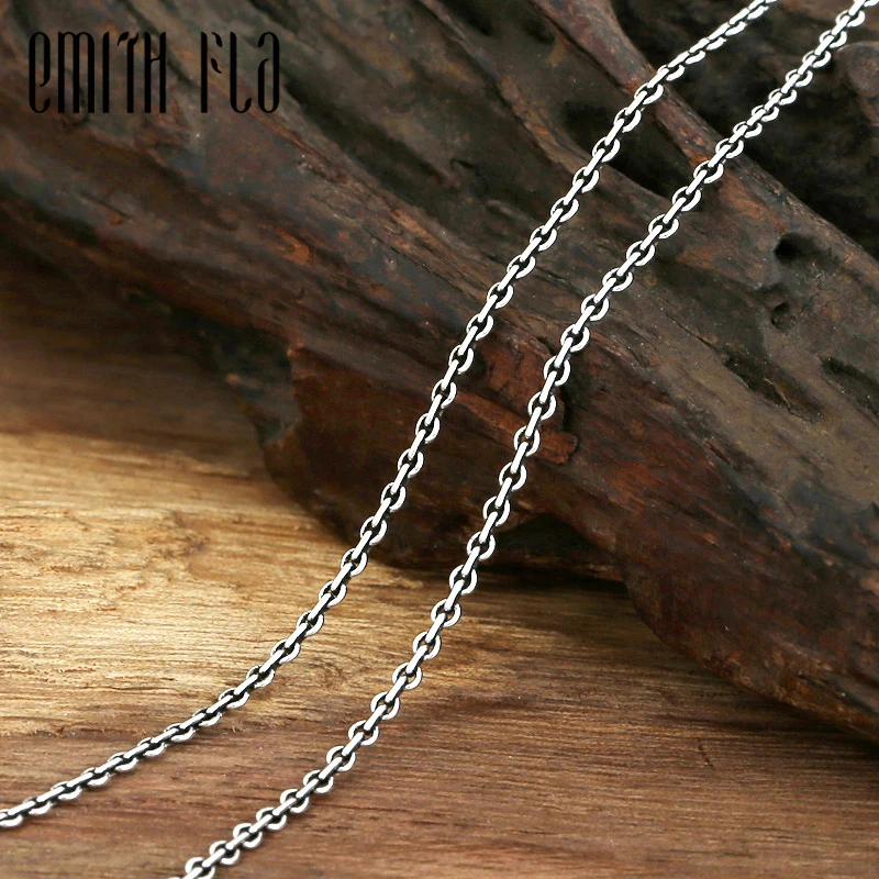 Emith Fla Authentic 100% 925 Sterling Silver Trendy Fox Tail Link Chains Necklace 2.0mm Thickness Necklace Jewelry Unisex Gifts afbeelding