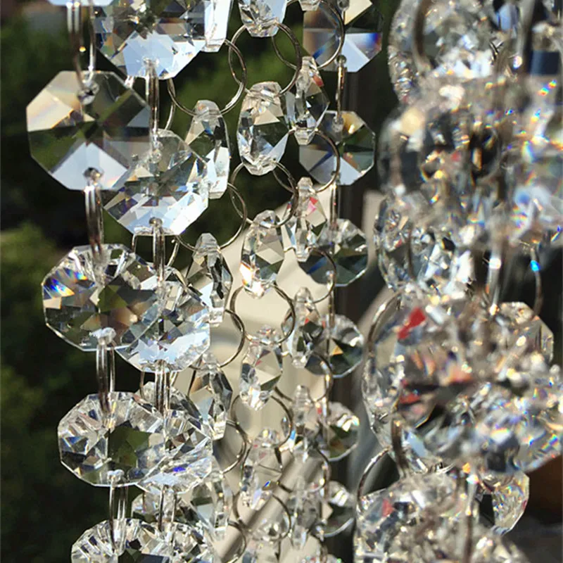 DIY, AAA высокое качество, хорошее 14 мм восьмиугольное стекло гирлянды из нитей, хрустальные бусины занавески, свадебные украшения(20 м/лот