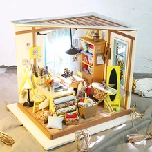 DIY Модель Кукольный дом Миниатюрный Кукольный домик с мебели светодиодный 3D деревянный дом, игрушки для детей день рождения ручной работы ремесла DG101# E