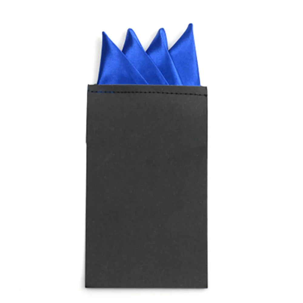 Fashion Men Solid Color 4 Folds Pre-folded Pocket Square Handkerchief Wedding