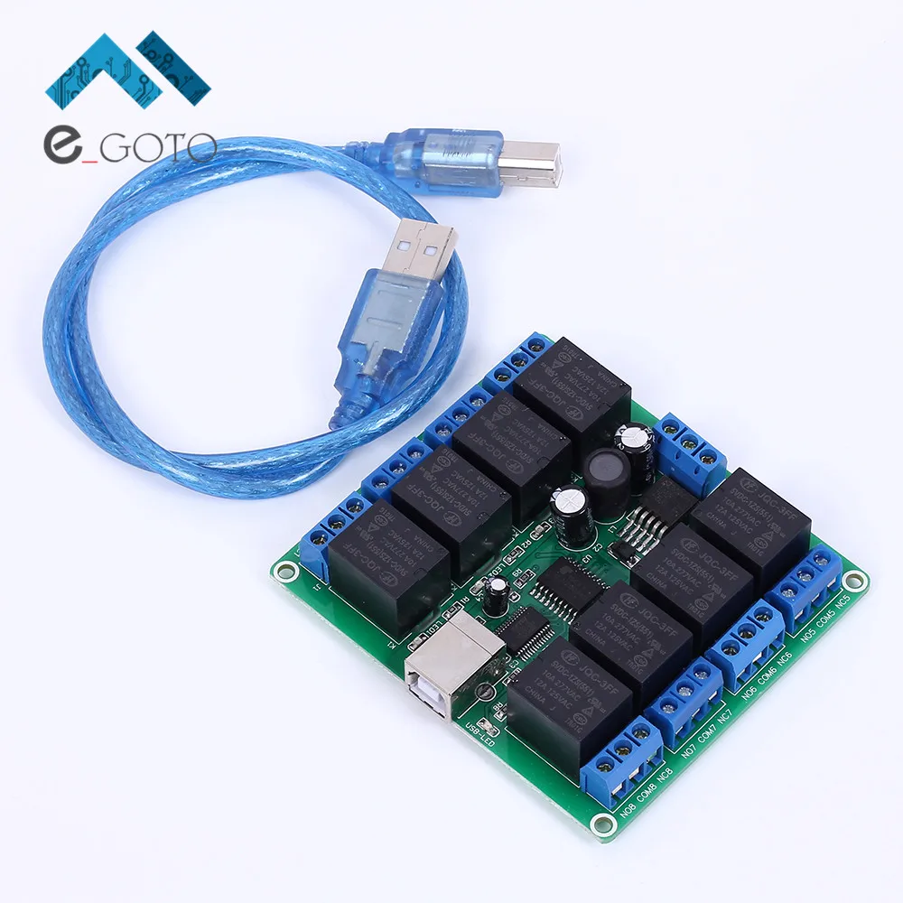 8 Channel USB Relay Module 12V 10A Auto control Relay Boardin