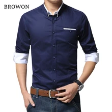 Новое поступление, Мужская Повседневная деловая рубашка с длинным рукавом, корейский стиль, одноцветная Хлопковая мужская рубашка с отложным воротником, рубашка для мужчин