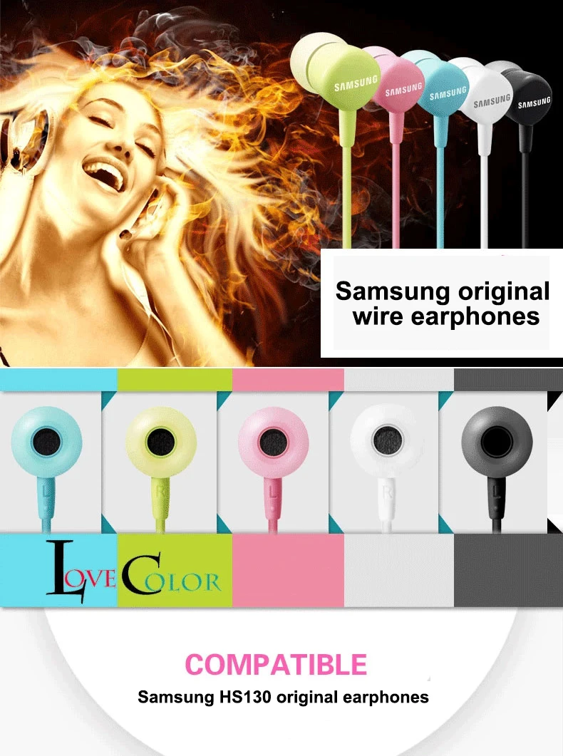 Samsung оригинальная HS-130 Проводная 3,5 мм гарнитура-вкладыши с Micr 5 цветов наушники для samsung Galaxy S8 S8Edge поддержка официального тестирования