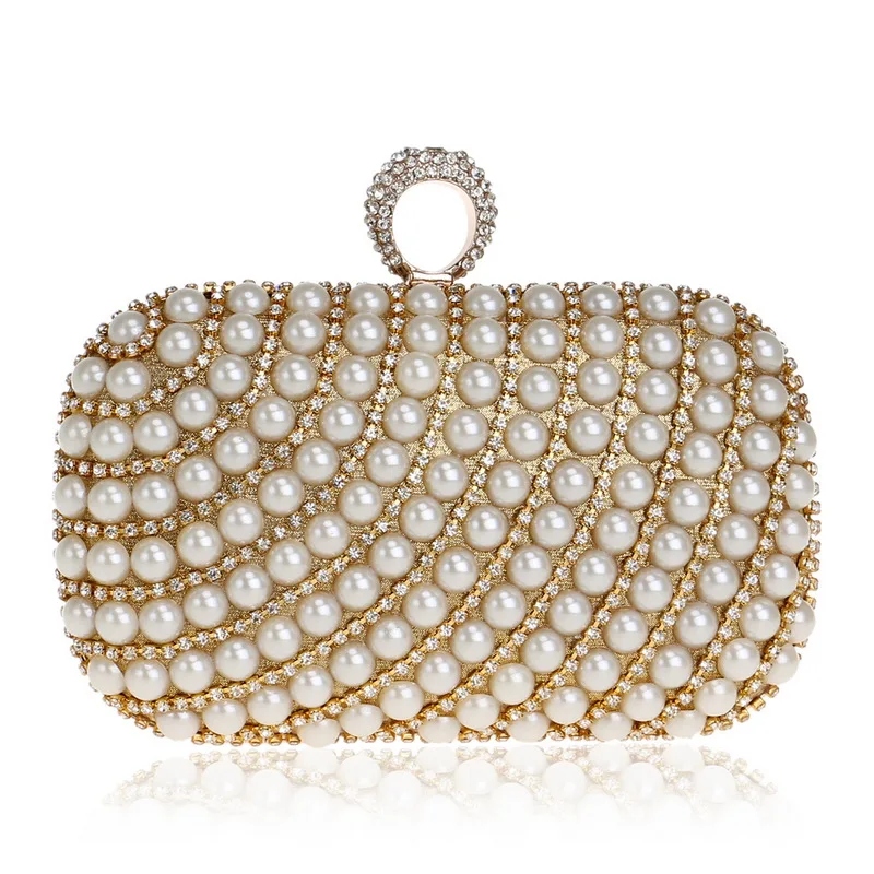 

2018 Women's Exquisite Day Clutch with Crystal Pearl, Chic Clutch for Ladies, Shoulder Bag