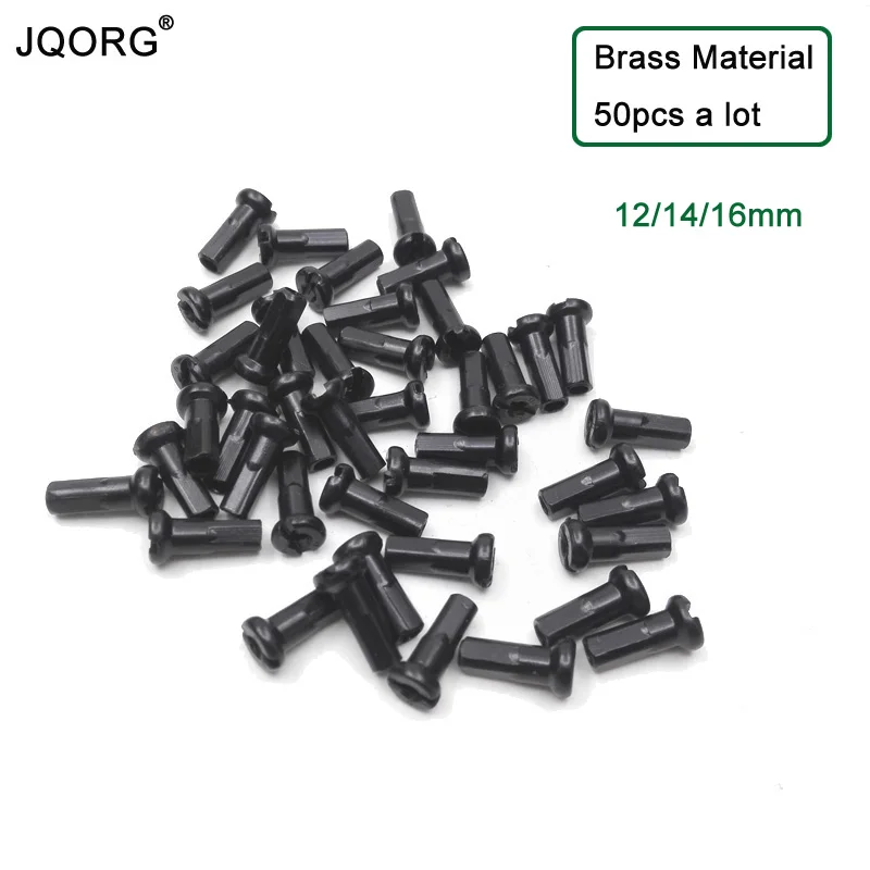 50 Pcs A Lot Spoke Nipples Black Color 12/14/16mm Length Brass