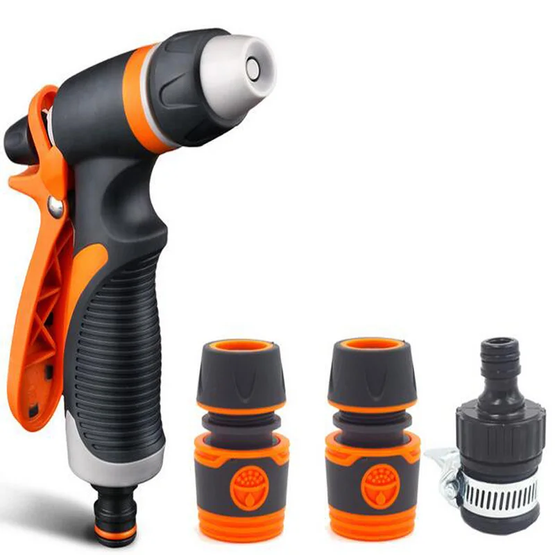 

High Power Pressure Car and Hose Nozzle Washer Garden Washing Cleaner Water Spray Gun with Quick Connect Adapters Faucet Connect
