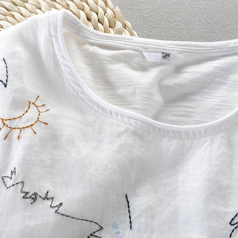 Italy brand linen short sleeve t-shirt men casual loose t shirt mens cartoon embroidery stitching round neck tshirt male camisa Italy brand linen short sleeve t-shirt men casual loose t shirt mens cartoon embroidery stitching round neck tshirt male camisa