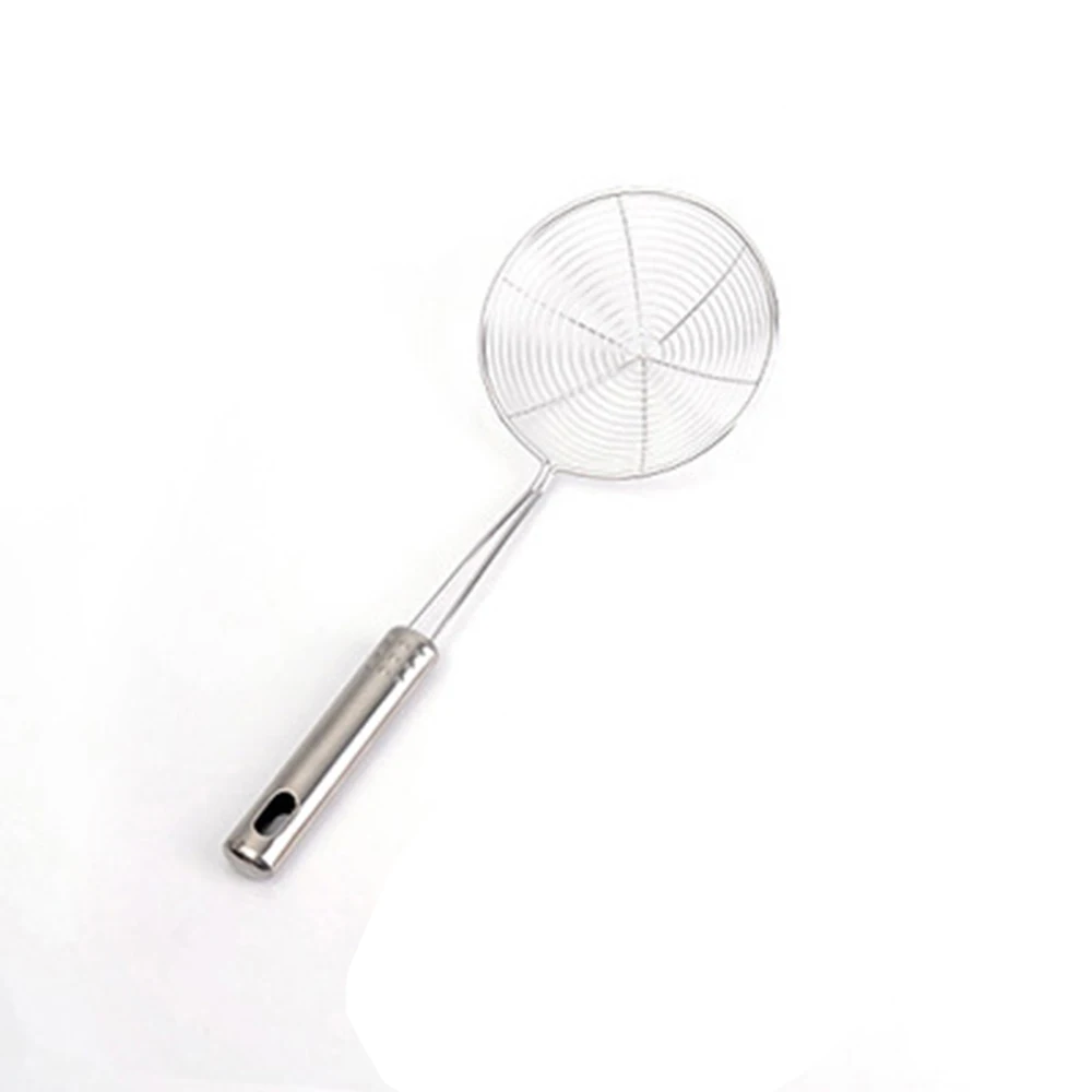 New Kitchen Skimmer Oval Fine Mesh Stainless Steel Food Oil Pot Strainer Ladle