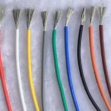 Сверхгибкий силиконовый кабель 14A 16 18 20 22 24 26 28 30AWG UL многоцветный мягкий провод высокая температура Луженая Медь 20 м/1 лот