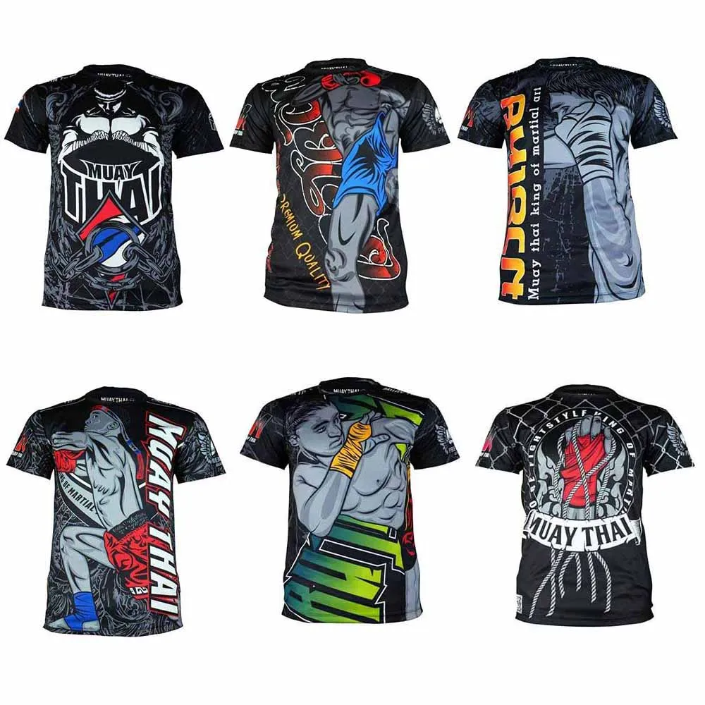 

MMATrunks Print Rash Guard BJJ Rashguard MMA Gi Boxing Jersey Thai Shirt Jiu Jitsu Men Breathable Grappling Tshirt & Tank Tops