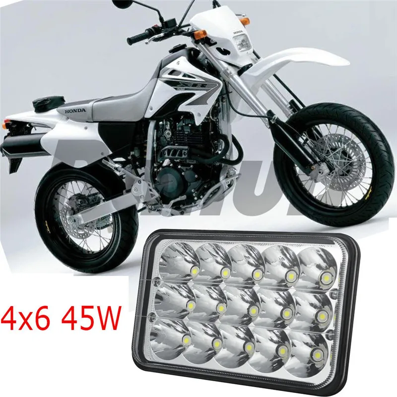 Для Suzuki DRZ 4X6 дюймов мотоциклетный головной светильник квадратный светильник для замены дальнего/ближнего света - Цвет: 4x6  Chrome