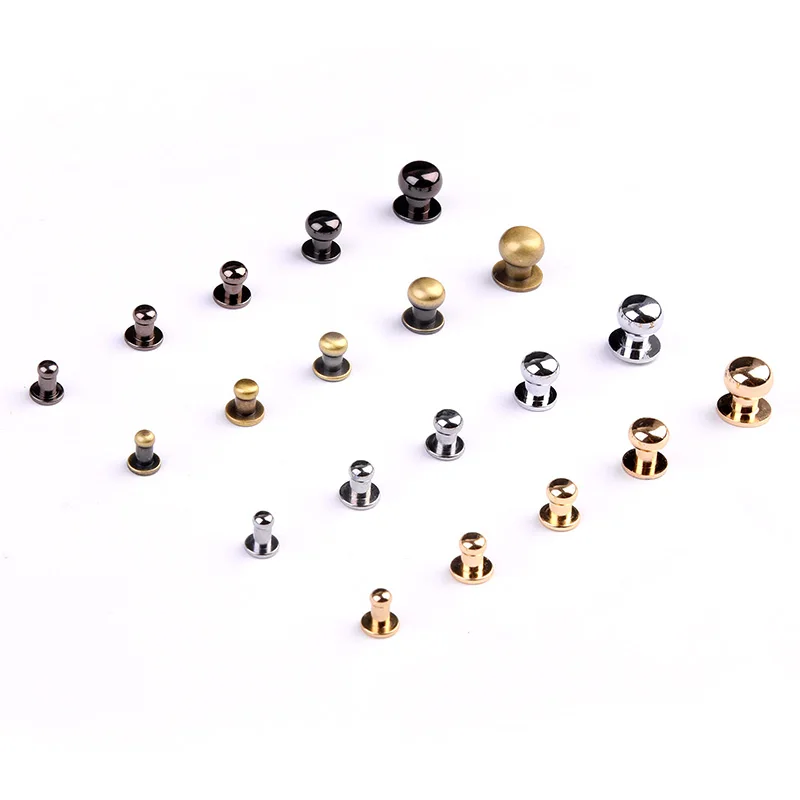 

10pcs/Pack High Quality Copper Pacifier Nail Leather Bracelet Wallet Solid Screw Nail Rivet flank strap Rivets DIY Accessories