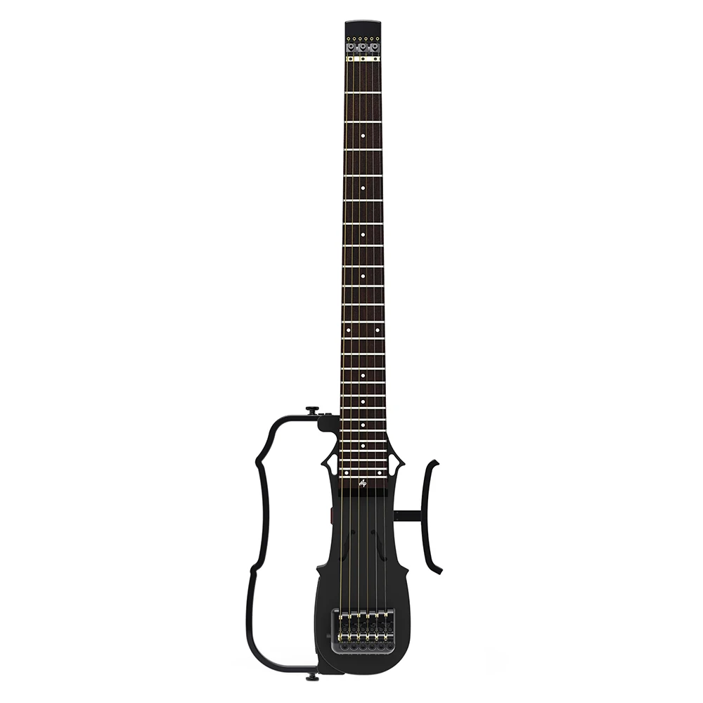 

ALP DRA-200 Portable Headless Acoustic Folk Guitar Built-in Tuner 2-Band EQ with AUX IN Headphone Speaker Jacks with Gig Bag