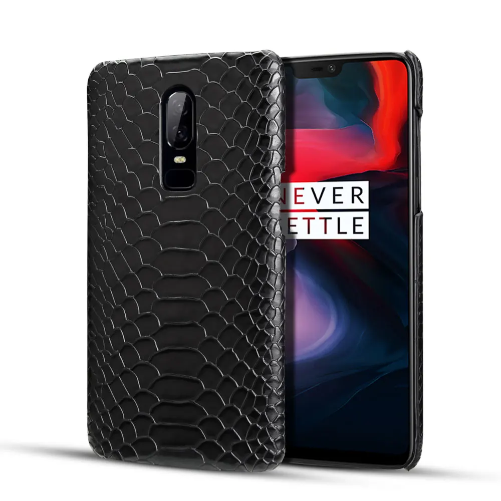 

Snake Skin Leather Phone Case for Oneplus 6 Luxury PU Leather Shockproof Back Cover for Oneplus 6T