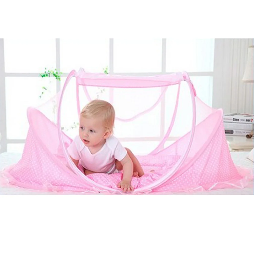 Portable Foldable Baby Infant Toddler Mosquito Bed Crib Mattress Pillow and Tent for Outdoor Indoor Travel
