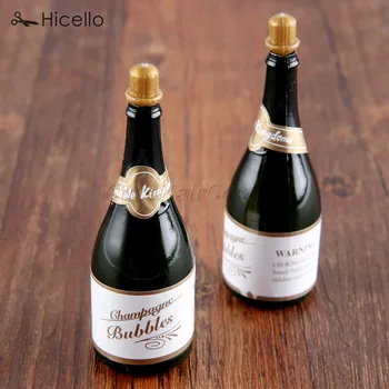 

10pcs Bubble Bottles Empty Plastic Champagne Bottles Shape for wedding Birthday Party Decoration Bubble blowing appliance