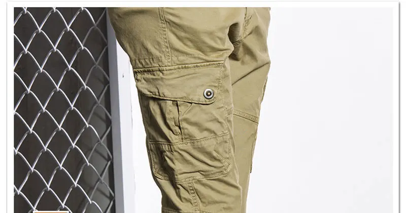 2018 Демисезонный Для Мужчин's Повседневные штаны одноцветное Цвет прямые брюки мода хлопка середине талии в стиле милитари Цвет