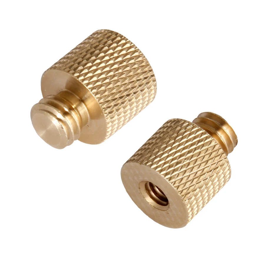 MAMEN Golden Screw 1/4 inch Female to 3/8 inch Male Tripod Thread Brass Screw Adapter(2pc per pack) Hot sales